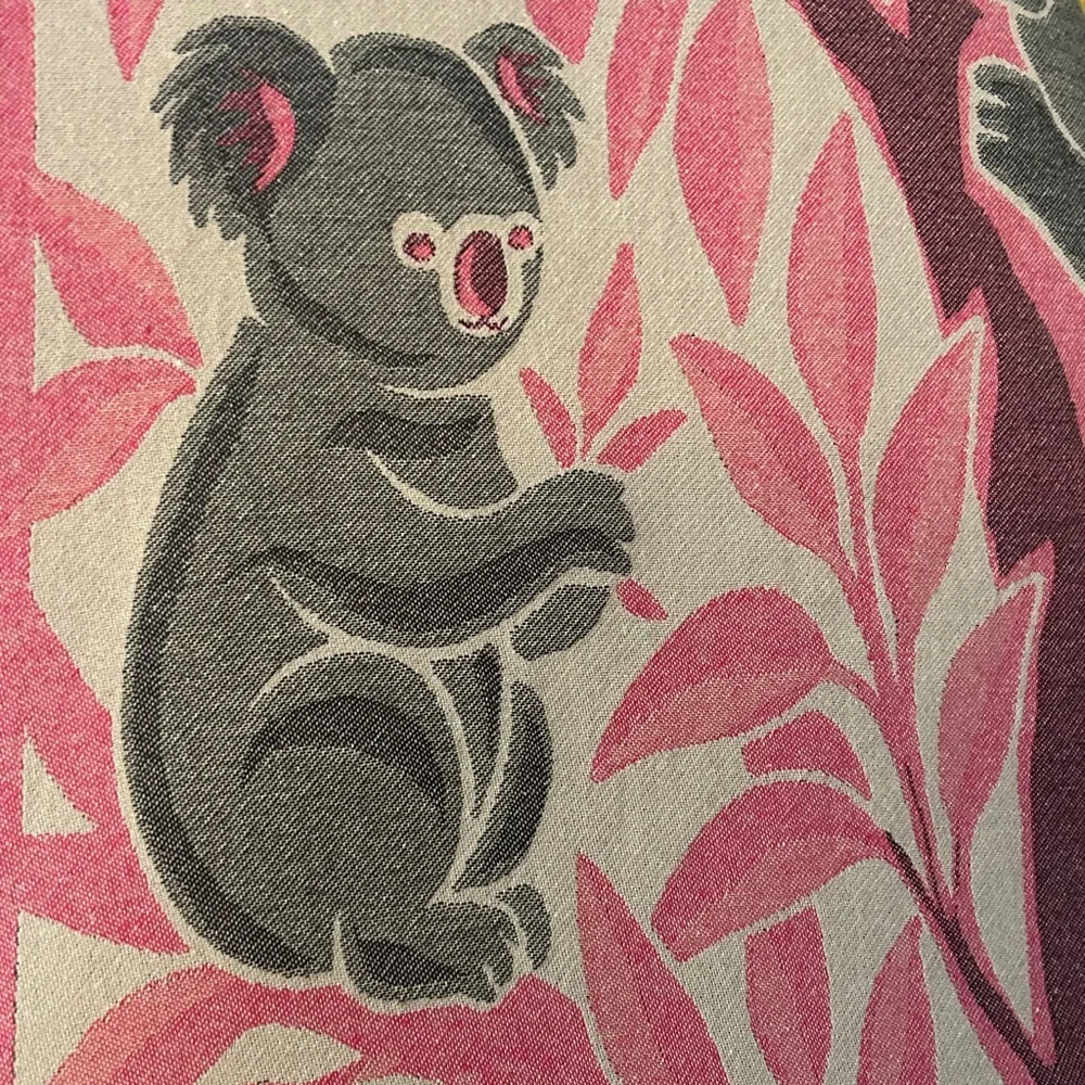 KOALA Heirloom Collection Pink + Gray Hand Crafted Loom Weave New Original 84”